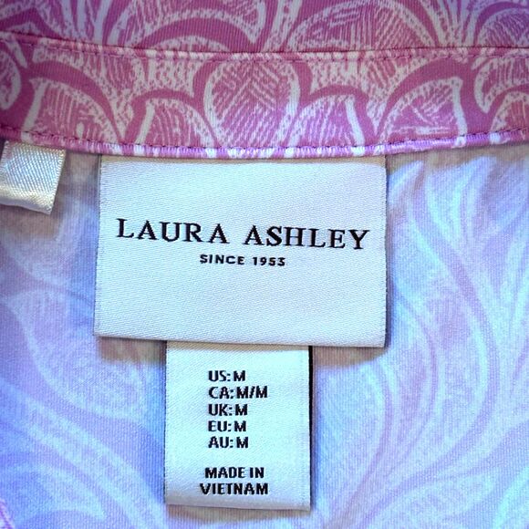 Laura Ashley Dress Size M Pink Floral Sleeveless Ruffle Pockets Golf Tennis - Picture 5 of 11